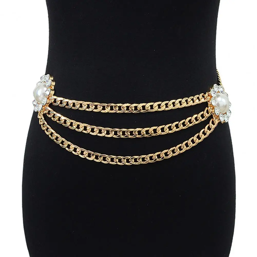 Popular Shiny Rhinestone Imitation Pearl Women Body Chain Belt Clothes Accessories Chain Belt Multi-layer for Party
Popular Shiny Rhinestone Imitation Pearl Women Body Chain Belt Clothes Accessories Chain Belt Multi-layer for Party