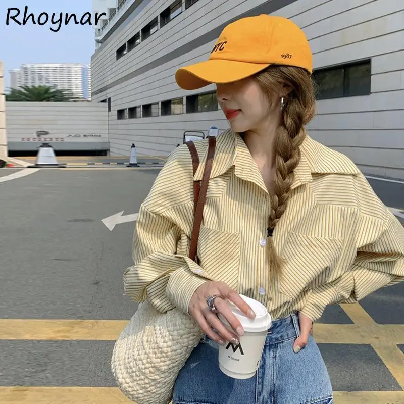 Shirts Women Striped Candy Color Pockets Unisex Cool Teens Korean Style BF Basic All-match Thin Summer Sun-proof Retro Ins Chic
Shirts Women Striped Candy Color Pockets Unisex Cool Teens Korean Style BF Basic All-match Thin Summer Sun-proof Retro Ins Chic