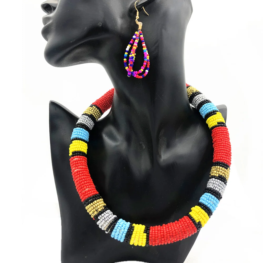 New African Beads Necklace Earrings Jewelry Set for Women Costume Jewelry Tassel Beads Set Bridal Wedding Necklace
New African Beads Necklace Earrings Jewelry Set for Women Costume Jewelry Tassel Beads Set Bridal Wedding Necklace
