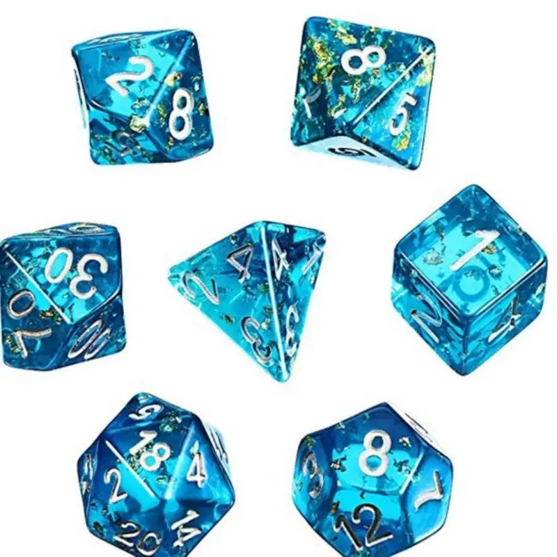 7 шт., набор игральных костей D4 D6 D8 D10 D % D12 D20
7 шт., набор игральных костей D4 D6 D8 D10 D % D12 D20