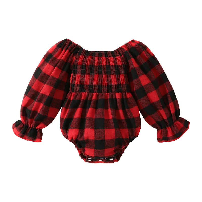 Newborn Christmas Romper Autumn Fashion Baby Girls Pleated Plaid Long Sleeve Off-shoulder Snap Bodysuits for 18 Months
Newborn Christmas Romper Autumn Fashion Baby Girls Pleated Plaid Long Sleeve Off-shoulder Snap Bodysuits for 18 Months
