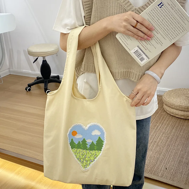 Canvas Women Shoulder Tote Bag Korean Cotton Cloth Eco Reusable Shopping Bag Large Capacity Shopper Grocery Bag Female Handbags
Canvas Women Shoulder Tote Bag Korean Cotton Cloth Eco Reusable Shopping Bag Large Capacity Shopper Grocery Bag Female Handbags
