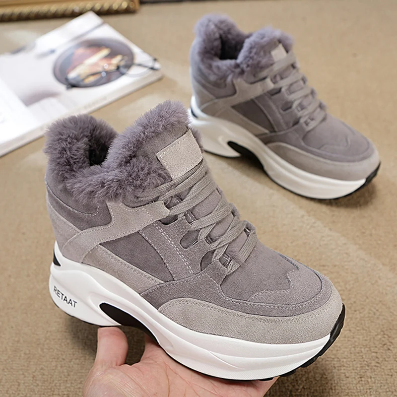 Women's Sneakers Winter Warm Plush Fur Height Increase Chunky Sneakers Female Casual Platform Shoes Woman Feamle Wedge Sneakers
Women's Sneakers Winter Warm Plush Fur Height Increase Chunky Sneakers Female Casual Platform Shoes Woman Feamle Wedge Sneakers