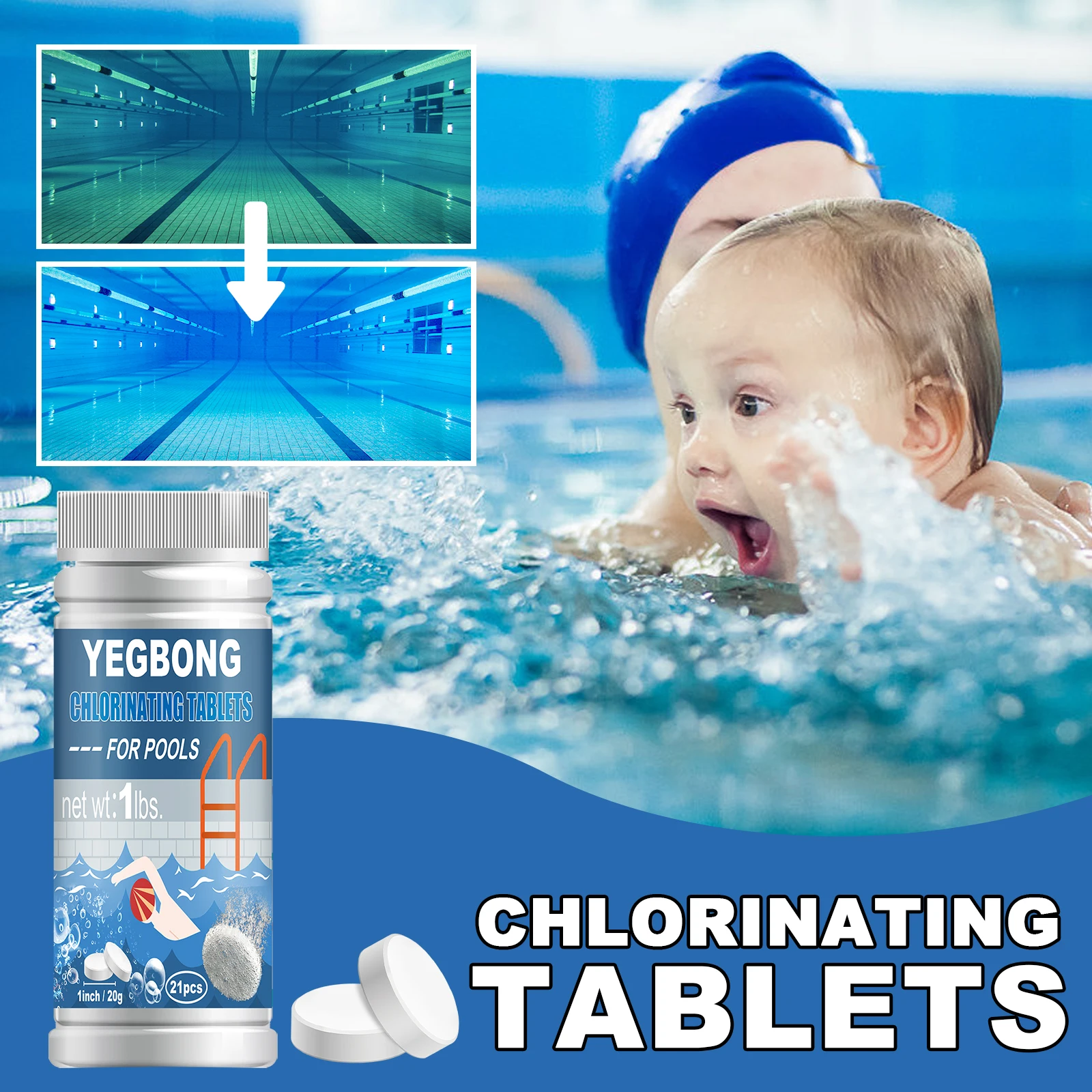 Chlorine Tablets Swimming Pool Cleaning Tablets Purify Water Disinfectes Pills Effervescent Cleaners Accessories
Chlorine Tablets Swimming Pool Cleaning Tablets Purify Water Disinfectes Pills Effervescent Cleaners Accessories