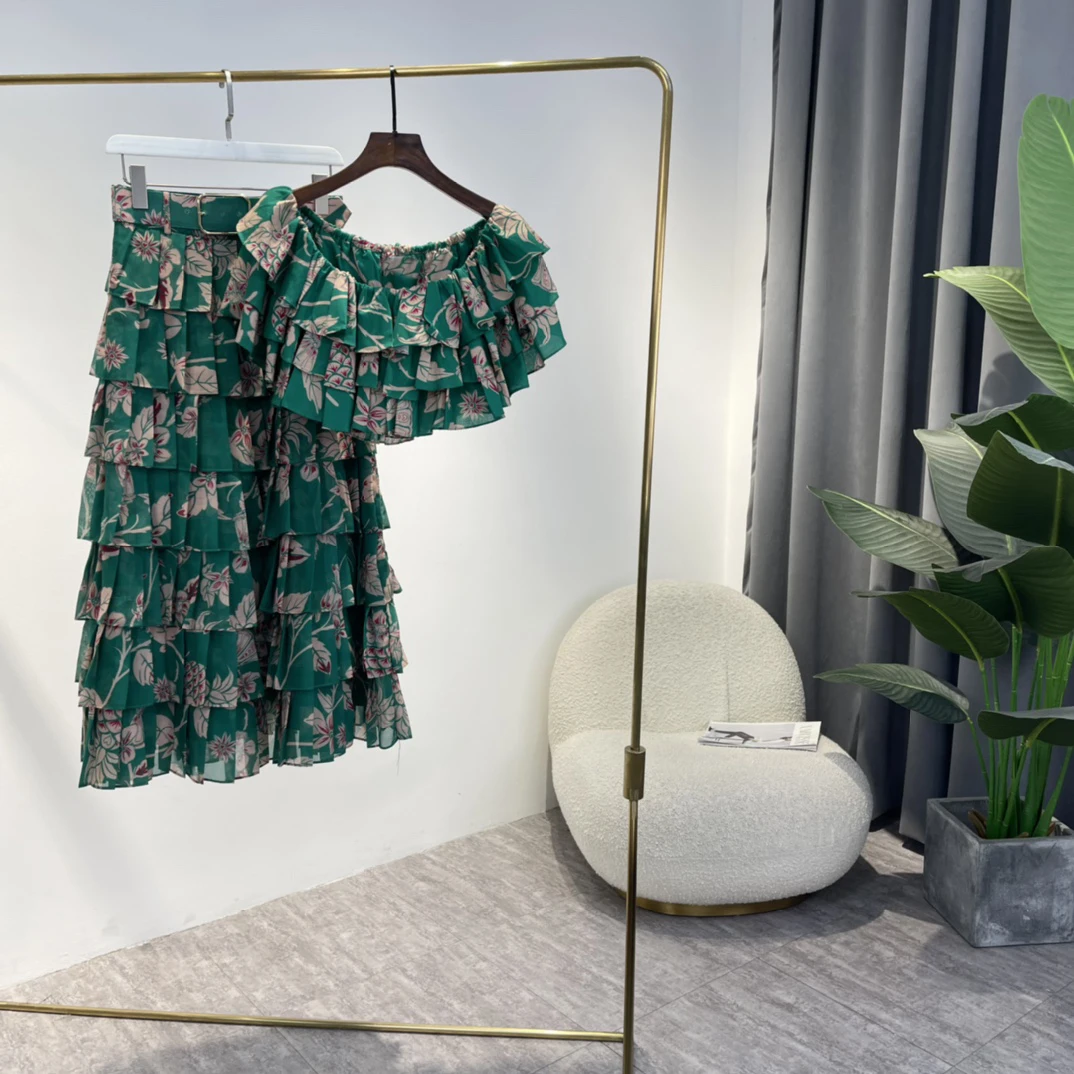 2022 Women Suits Off The Shoulder Crop Tops Blouses Cascading Ruffles Cake Designer Floral Print Ladies Cotton Sets
2022 Women Suits Off The Shoulder Crop Tops Blouses Cascading Ruffles Cake Designer Floral Print Ladies Cotton Sets