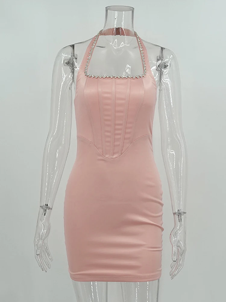 NewAsia Satin Corset Dress Boning Shiny Rhinestone Backless Mini Bodycon Halter Dress Women Robe Summer Sexy Club Party Vestidos
NewAsia Satin Corset Dress Boning Shiny Rhinestone Backless Mini Bodycon Halter Dress Women Robe Summer Sexy Club Party Vestidos
