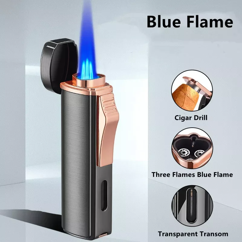 3 Torch Straight Blue Flame Gas Lighter Metal Windproof Outdoor Airbrush Cigar BBQ Kitchen Welding Airbrush Tool Cigar Cutter
3 Torch Straight Blue Flame Gas Lighter Metal Windproof Outdoor Airbrush Cigar BBQ Kitchen Welding Airbrush Tool Cigar Cutter