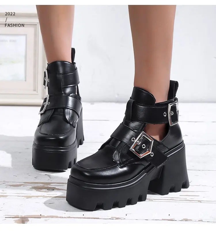 2022 New Black Pu Leather High Heels Spring and Autumn Summer Punk Women's Large Size Thick Sole Motorcycle Shoes Womens Shoes
2022 New Black Pu Leather High Heels Spring and Autumn Summer Punk Women's Large Size Thick Sole Motorcycle Shoes Womens Shoes