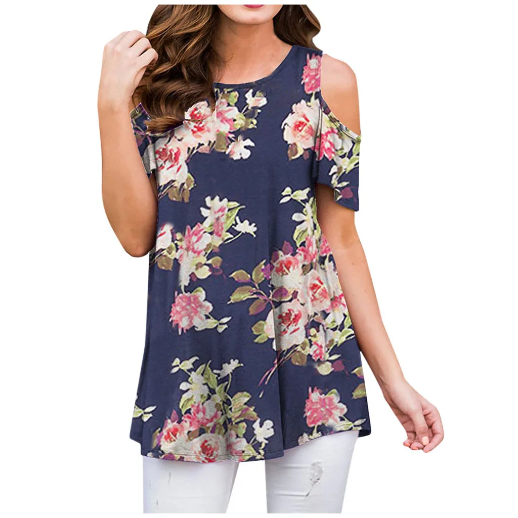 Fashion Women Casual Floral Print Strapless Short Sleeves O-Neck Womens Long Sleeve Christmas Shirts Womens T Shirts
Fashion Women Casual Floral Print Strapless Short Sleeves O-Neck Womens Long Sleeve Christmas Shirts Womens T Shirts
