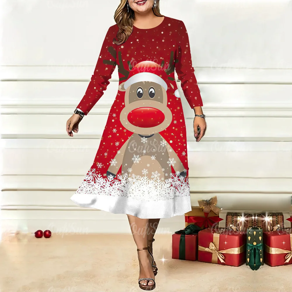 New Women's Dresses, Christmas Printed Elements Vintage Elegant Casual Long Sleeve Dress Y2k Fashion Oversized Dresses 2023
New Women's Dresses, Christmas Printed Elements Vintage Elegant Casual Long Sleeve Dress Y2k Fashion Oversized Dresses 2023