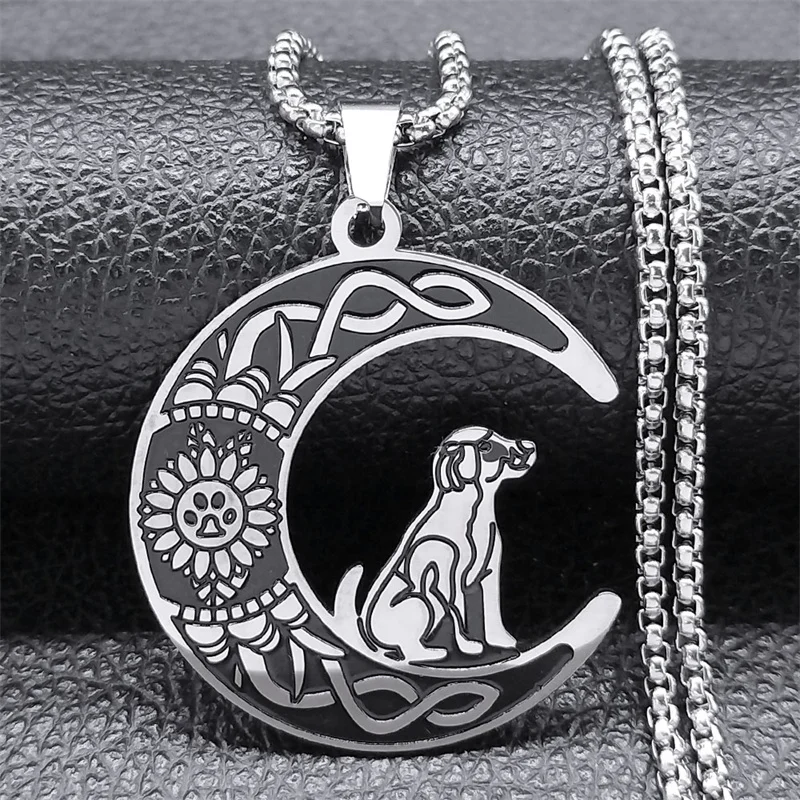Crescent Moon Dog Pendant Necklace for Women Men Stainless Steel Silver Color Pet Cat Paw Chain Necklaces Jewelry collar N9610
Crescent Moon Dog Pendant Necklace for Women Men Stainless Steel Silver Color Pet Cat Paw Chain Necklaces Jewelry collar N9610