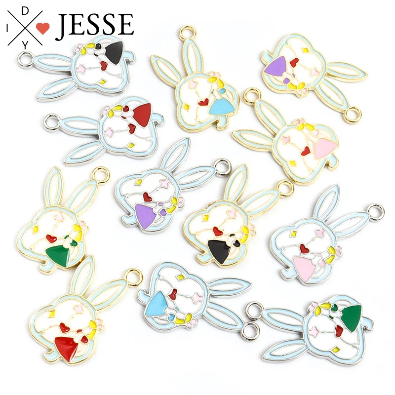 10pcs Cute Enamel Bunny Rabbit Charms Little Girl Heart Animal Pendant for Earring Necklace Jewelry Accessories Handmade Finding
10pcs Cute Enamel Bunny Rabbit Charms Little Girl Heart Animal Pendant for Earring Necklace Jewelry Accessories Handmade Finding