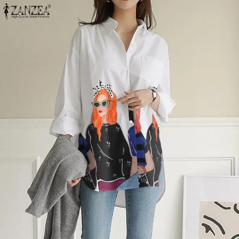 Oversized High Low Chemise 2022 Spring Holiday Tops ZANZEA OL Long Sleeve Blusas Casual Printed Shirt Women Fashon Lapel Blouse
Oversized High Low Chemise 2022 Spring Holiday Tops ZANZEA OL Long Sleeve Blusas Casual Printed Shirt Women Fashon Lapel Blouse