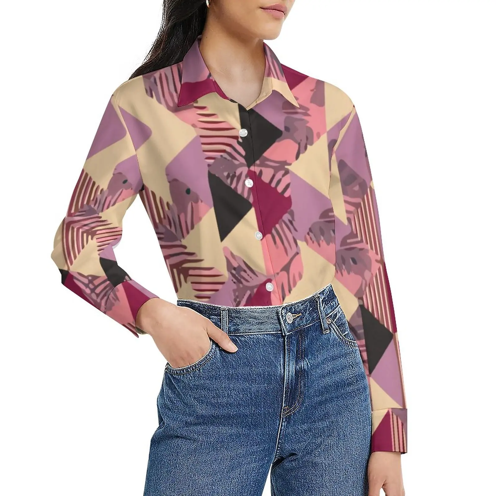 Geo Print Loose Blouse Abstract Design Casual Oversize Blouses Womens Long-Sleeve Trendy Shirt Summer Custom Clothing
Geo Print Loose Blouse Abstract Design Casual Oversize Blouses Womens Long-Sleeve Trendy Shirt Summer Custom Clothing