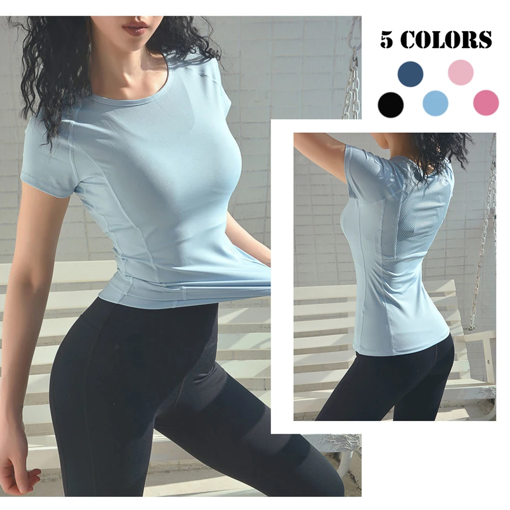 Women Slim Sports T-shirt Quick-drying Anti-Shrink Yoga Clothes Fitness Shirts 2023 Summer Breathable Indoor Tight Workout Tops
Women Slim Sports T-shirt Quick-drying Anti-Shrink Yoga Clothes Fitness Shirts 2023 Summer Breathable Indoor Tight Workout Tops