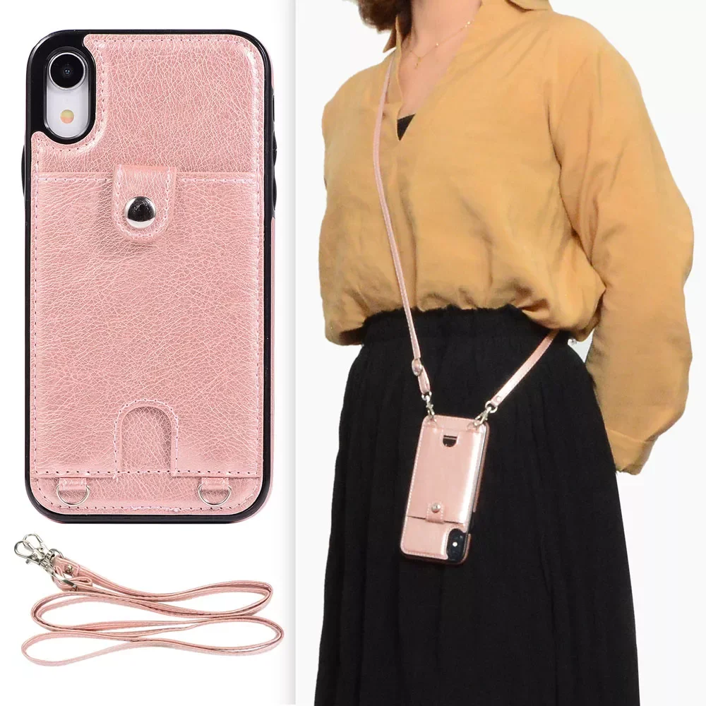 Lanyard Necklace Chain Leather Phone Case for iPhone 12 mini 11 Pro Max XR X XS Max 7 8 Plus Strap Cord Rope with Wallet Cover
Lanyard Necklace Chain Leather Phone Case for iPhone 12 mini 11 Pro Max XR X XS Max 7 8 Plus Strap Cord Rope with Wallet Cover