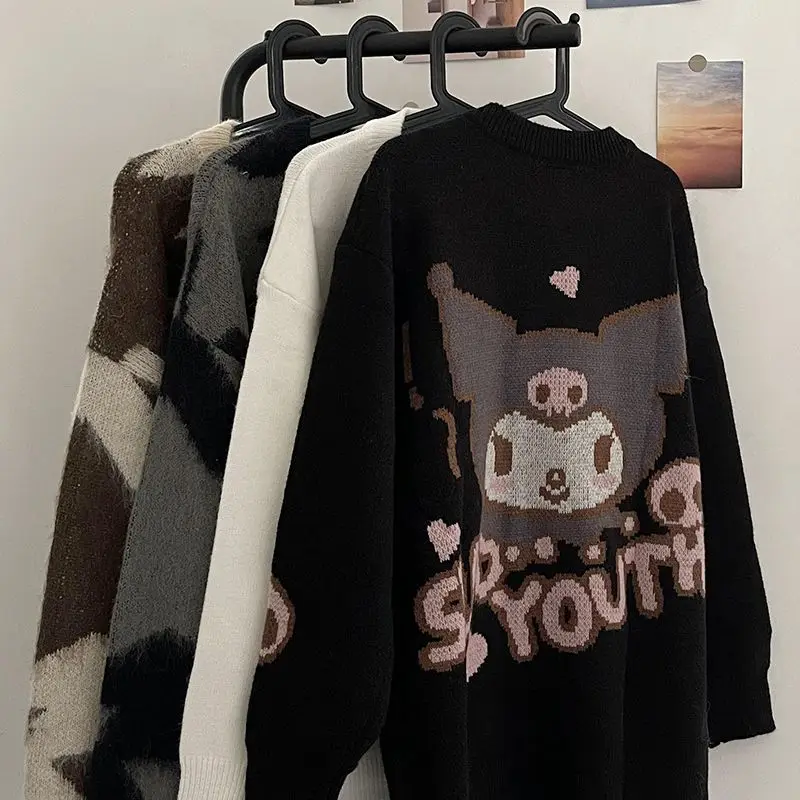 Anime Kawaii Kuromi Sanrio Cartoon Women's Round Neck Sweater Autumn Winter Jacquard Sweater Casual Loose Top Gift for Friends
Anime Kawaii Kuromi Sanrio Cartoon Women's Round Neck Sweater Autumn Winter Jacquard Sweater Casual Loose Top Gift for Friends