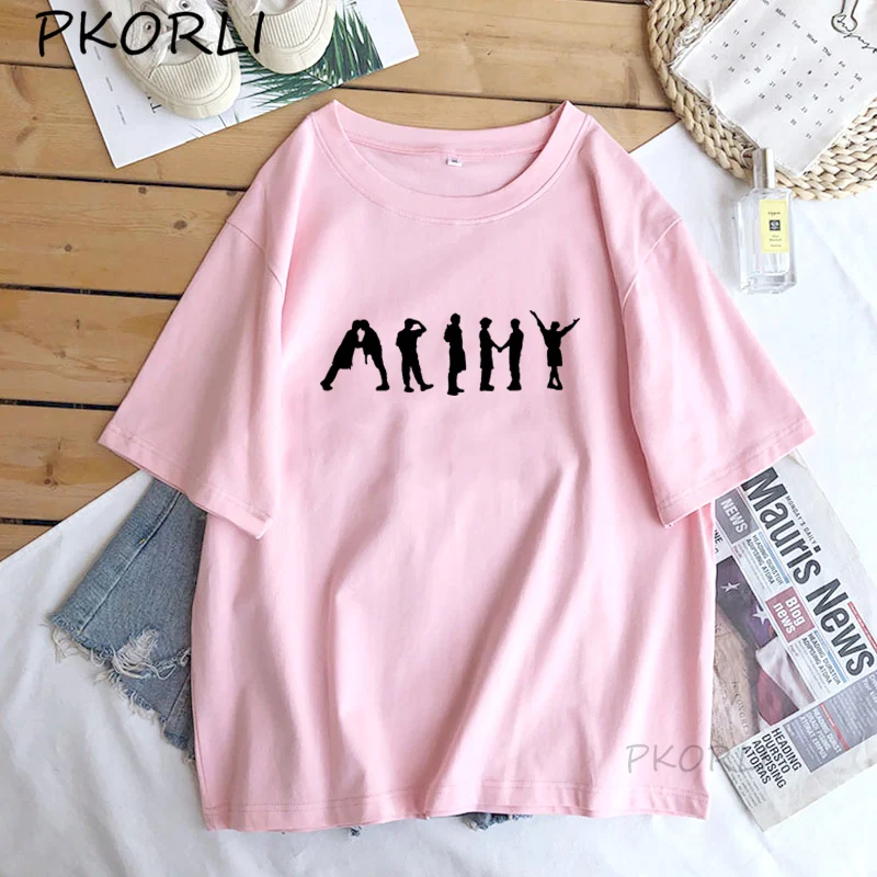 Футболка K-Pop уличная одежда Женская армейская футболка Jungkook J Hope с надписью