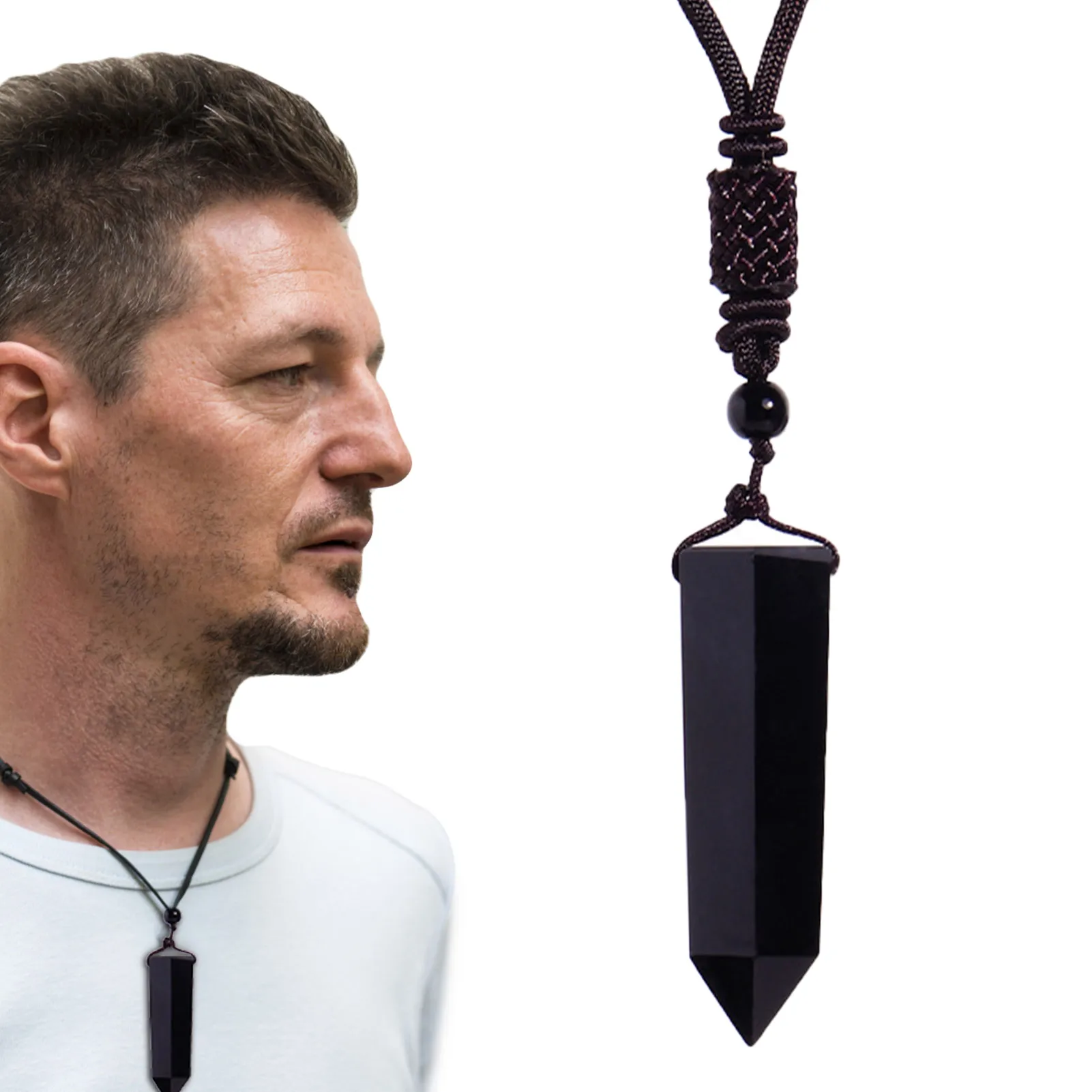 Natural Obsidian Stone Crystal Pendant Handwoven Healing Crystal Energy Stone Necklace Mineral Collection For DIY Jewelry
Natural Obsidian Stone Crystal Pendant Handwoven Healing Crystal Energy Stone Necklace Mineral Collection For DIY Jewelry