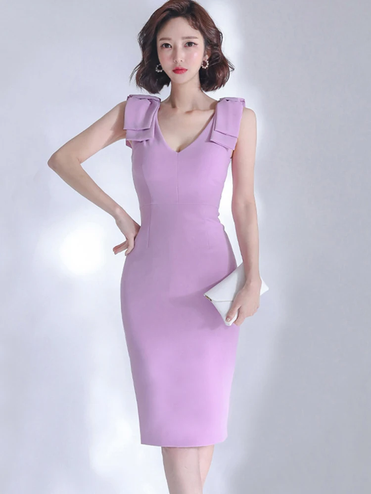 Korean Elegant Women Evening Dress Chic Sweet Temperament Formal Sexy Tank Slim Slit Midi Party Gown Robe Femme Mujer Vestidos 
Korean Elegant Women Evening Dress Chic Sweet Temperament Formal Sexy Tank Slim Slit Midi Party Gown Robe Femme Mujer Vestidos