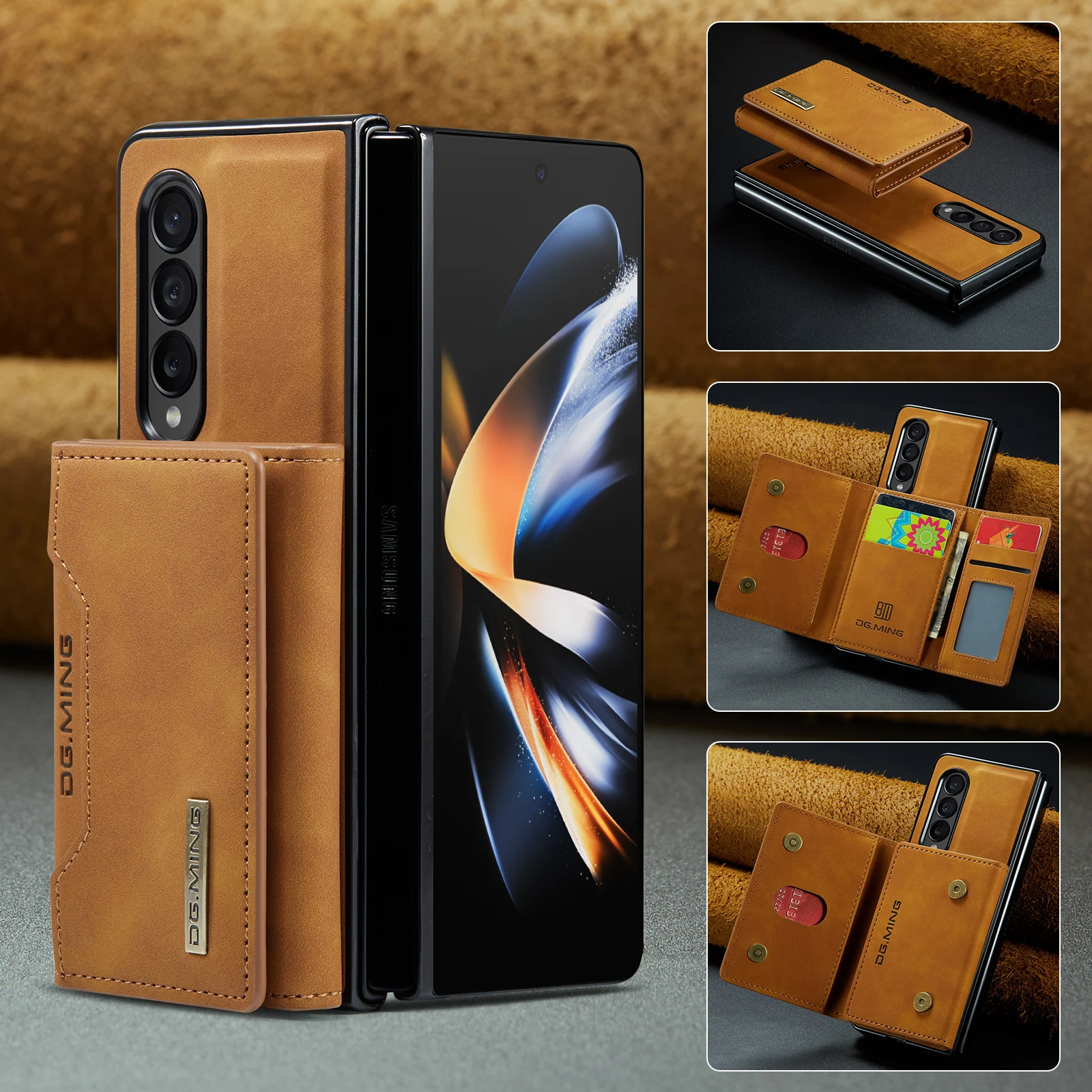 Модный кожаный чехол-кошелек с магнитной застежкой для Samsung Galaxy Z, Складывающийся в 4 раза, Складывающийся в 3 сложения, защита от падения, чехол с отделением для карт
Модный кожаный чехол-кошелек с магнитной застежкой для Samsung Galaxy Z, Складывающийся в 4 раза, Складывающийся в 3 сложения, защита от падения, чехол с отделением для карт