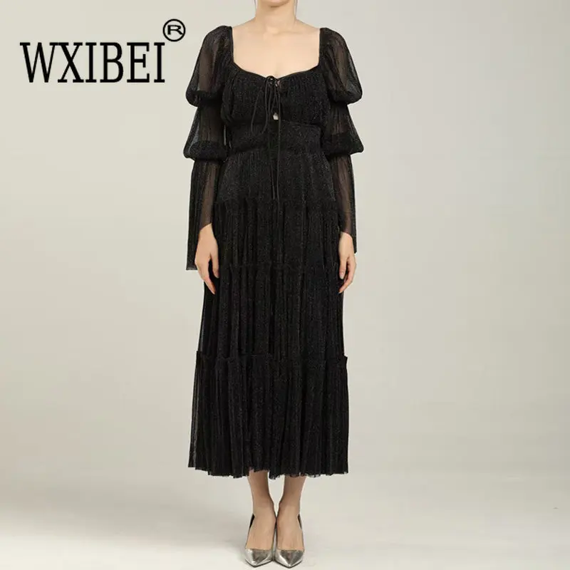 WXIBEI Retro Court Style Temperament Square Collar Dress Female Tie High Waist Puff Sleeves Vintage Long Party Dresses New FC616
WXIBEI Retro Court Style Temperament Square Collar Dress Female Tie High Waist Puff Sleeves Vintage Long Party Dresses New FC616