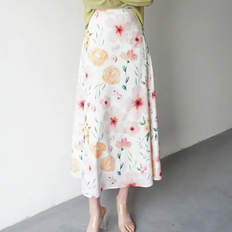 Women 2022 Spring Summer Medium-length Skirt Female Elegant Floral Print Pleated Skirts Ladies High Waist Casual Midi Skirt J28 
Women 2022 Spring Summer Medium-length Skirt Female Elegant Floral Print Pleated Skirts Ladies High Waist Casual Midi Skirt J28