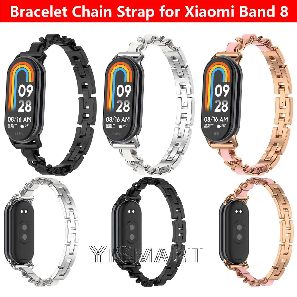 Браслет-цепочка для Xiaomi Smart Band 8, сменный кожаный ремешок из нержавеющей стали для Xiaomi Mi Band 8
Браслет-цепочка для Xiaomi Smart Band 8, сменный кожаный ремешок из нержавеющей стали для Xiaomi Mi Band 8