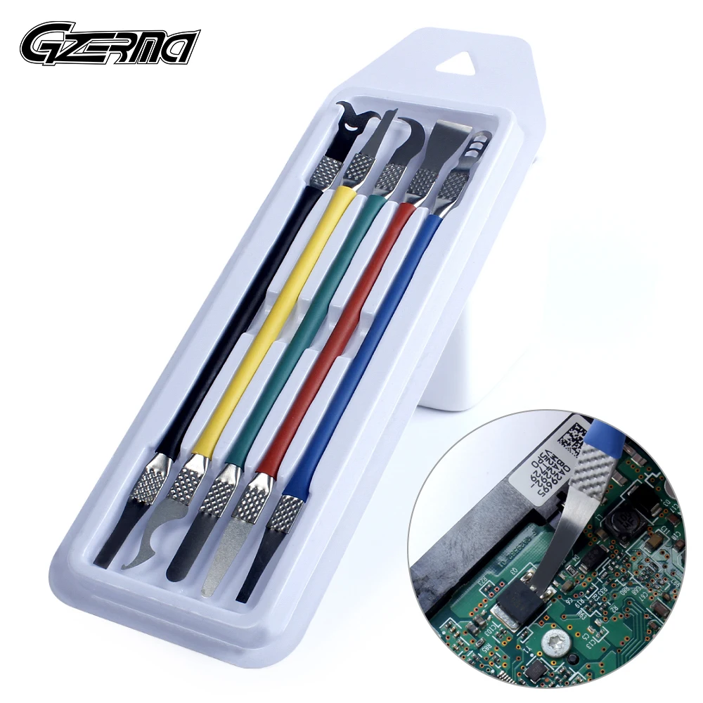 5 in 1 IC Chip Repair Thin Blade Mobile Phone Motherboard CPU Glue Remover BGA Maintenance Knife Remove Glue Hand Tools Kit
5 in 1 IC Chip Repair Thin Blade Mobile Phone Motherboard CPU Glue Remover BGA Maintenance Knife Remove Glue Hand Tools Kit