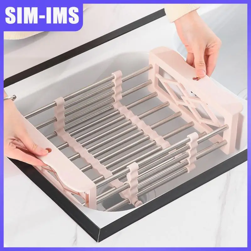 Stainless Steel Sink Safe Thickened Dish Drainer 1pc Drain Rack Kitchen Tools Vegetable And Fruit Storage Rack Adjustable
Stainless Steel Sink Safe Thickened Dish Drainer 1pc Drain Rack Kitchen Tools Vegetable And Fruit Storage Rack Adjustable