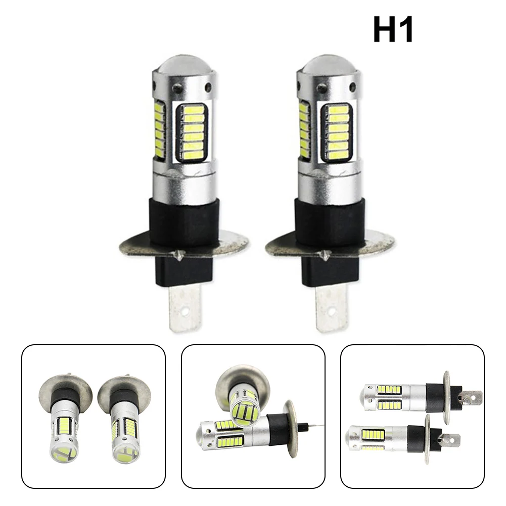 

LED Fog Light LED Front Fog Lamp White LED Fog Driving Bulb 1pair 6000k Automobile Automobile Lamp H1 4014 30SMD