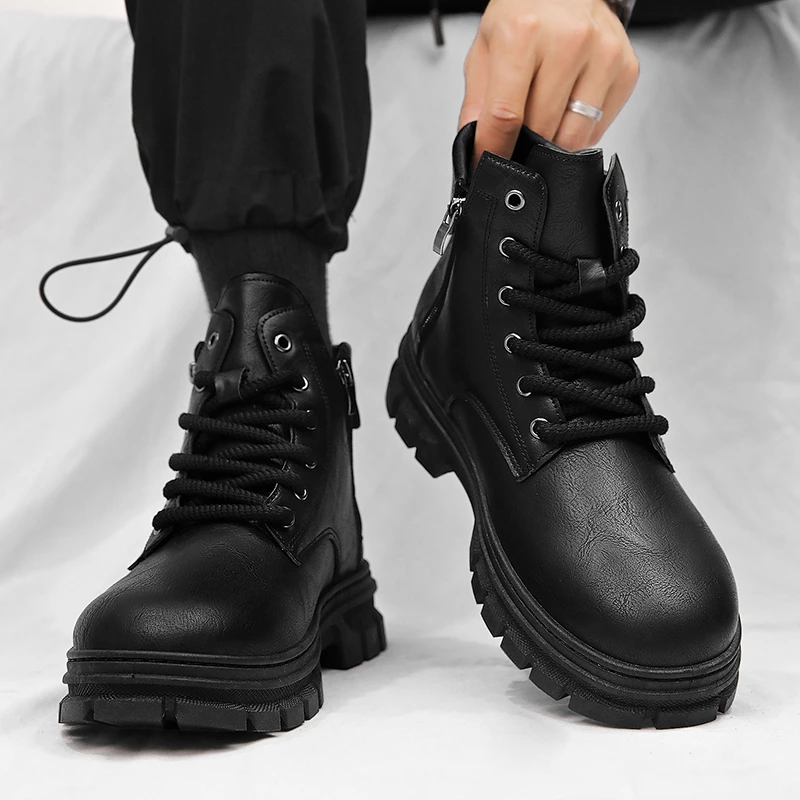 2023 New Shoes for Men Basic Men's Boots Outdoor Ankle Boots Male Turned-over Edge Round Toe Lace Up Platform Side Zip Man Shoes
2023 New Shoes for Men Basic Men's Boots Outdoor Ankle Boots Male Turned-over Edge Round Toe Lace Up Platform Side Zip Man Shoes