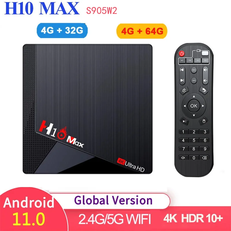 ТВ-приставка H10 Max s905w2 4G / 32GB Android 11 Двухдиапазонная Wi-Fi сеть воспроизведение HD
ТВ-приставка H10 Max s905w2 4G / 32GB Android 11 Двухдиапазонная Wi-Fi сеть воспроизведение HD