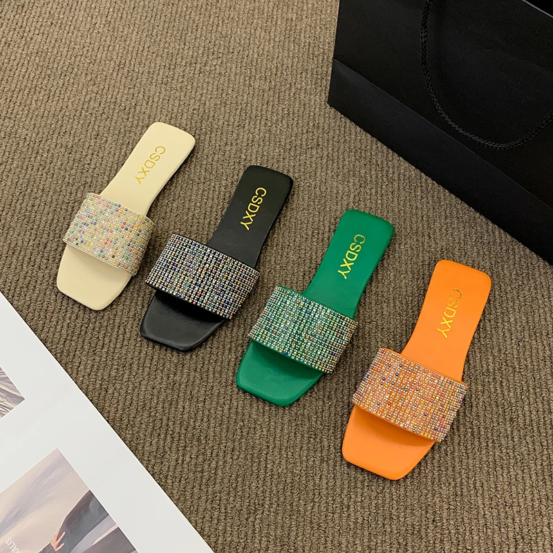 2023 Ins Women Summer Square Toe Rhinestones Slippers Slides Sandals Beach Flip Flops Casual Plus Size Zapatillas Mujer Indoor
2023 Ins Women Summer Square Toe Rhinestones Slippers Slides Sandals Beach Flip Flops Casual Plus Size Zapatillas Mujer Indoor