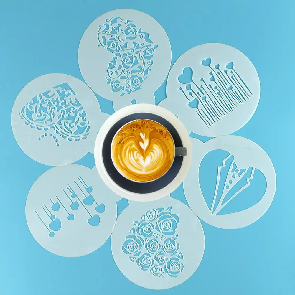 6Pcs Cake Stencils Corrosion-resistant Coffee Printing Tool Plastic Coffee Mold Fancy Printing Model for Bar
6Pcs Cake Stencils Corrosion-resistant Coffee Printing Tool Plastic Coffee Mold Fancy Printing Model for Bar