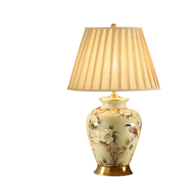 Ceramic Table Lamp Bedroom Bedside Lamp Home Warm Copper Living Room European Bedside Table Wedding Room Room Decoration
Ceramic Table Lamp Bedroom Bedside Lamp Home Warm Copper Living Room European Bedside Table Wedding Room Room Decoration
