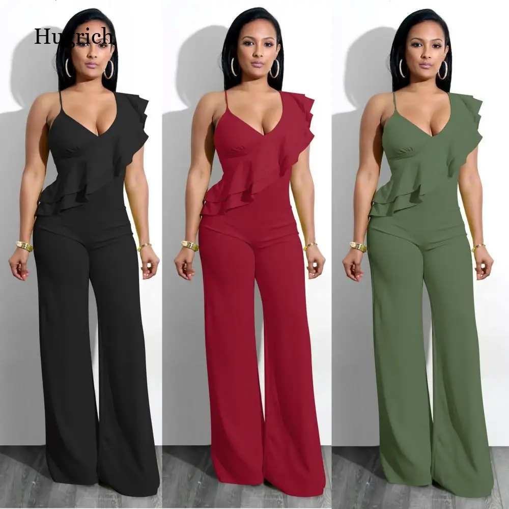 Summer Fashion Women's Trade New European and American Sexy Side Shoulder Flounce Women's Jumpsuit
Summer Fashion Women's Trade New European and American Sexy Side Shoulder Flounce Women's Jumpsuit