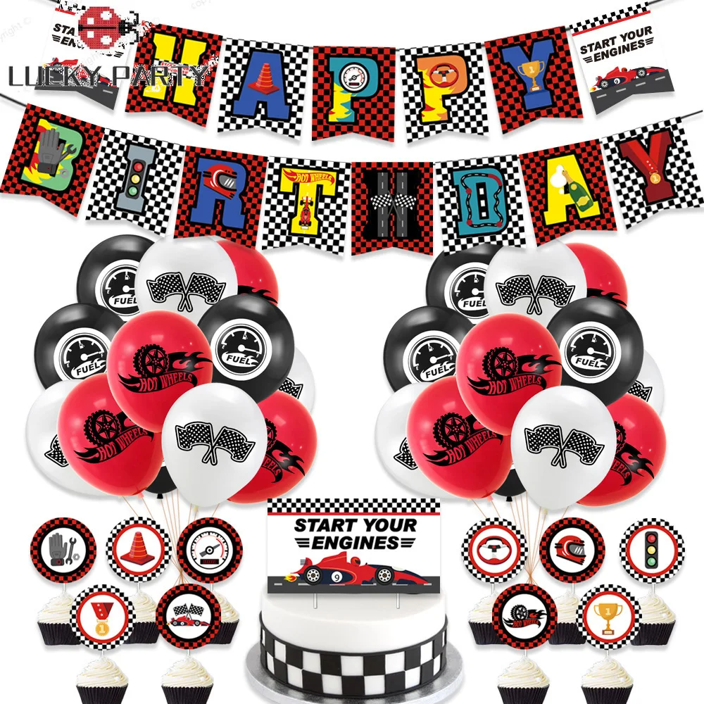 1 set of racing theme flag balloon black and white checkered racing children's toy banner F1 theme birthday party decoration cak
1 set of racing theme flag balloon black and white checkered racing children's toy banner F1 theme birthday party decoration cak