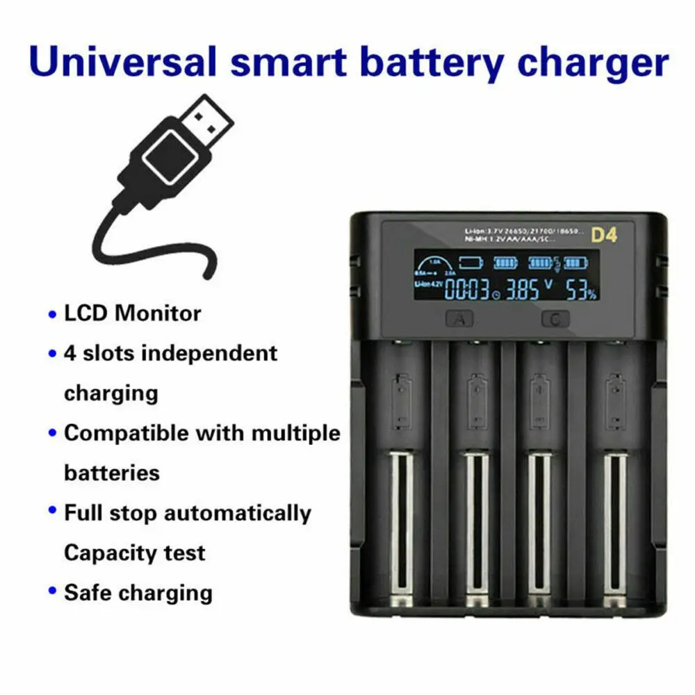 Портативный адаптер для быстрой зарядки док-станции с 4 слотами интеллектуальное зарядное устройство для 3,7 в перезаряжаемых литий-ионных б...
Портативный адаптер для быстрой зарядки док-станции с 4 слотами интеллектуальное зарядное устройство для 3,7 в перезаряжаемых литий-ионных б...