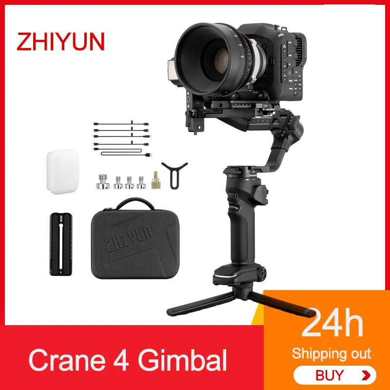 

ZHIYUN Crane 4 3-axis Handheld Gimbal Camera Stabilizer Touchscreen Portrait Shooting for Sony Nikon Canon DSLR Camera Support