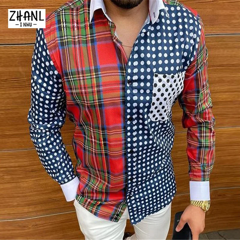 Fashion Men's Digital Printing Polka Dot Plaid Shirt Lapel Long-Sleeved Single-Breasted Button Casual Cardigan Top Streetwear
Fashion Men's Digital Printing Polka Dot Plaid Shirt Lapel Long-Sleeved Single-Breasted Button Casual Cardigan Top Streetwear
