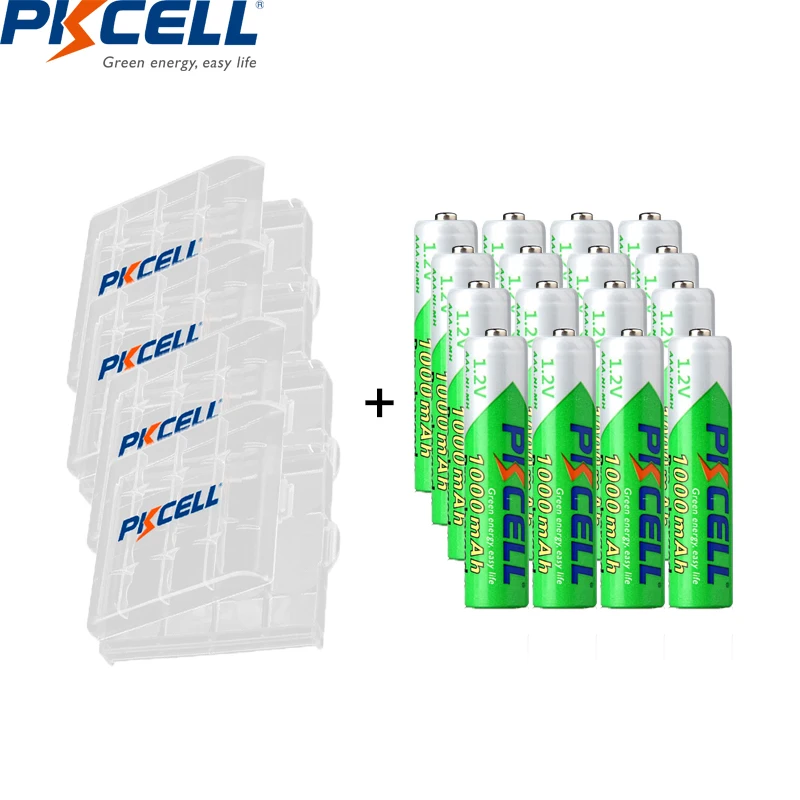 PKCELL 16pcs aaa 1000mah rechargeable batteries 1.2v nimh low self discharge battery and 4pcs battery box for AA AAA battery
PKCELL 16pcs aaa 1000mah rechargeable batteries 1.2v nimh low self discharge battery and 4pcs battery box for AA AAA battery