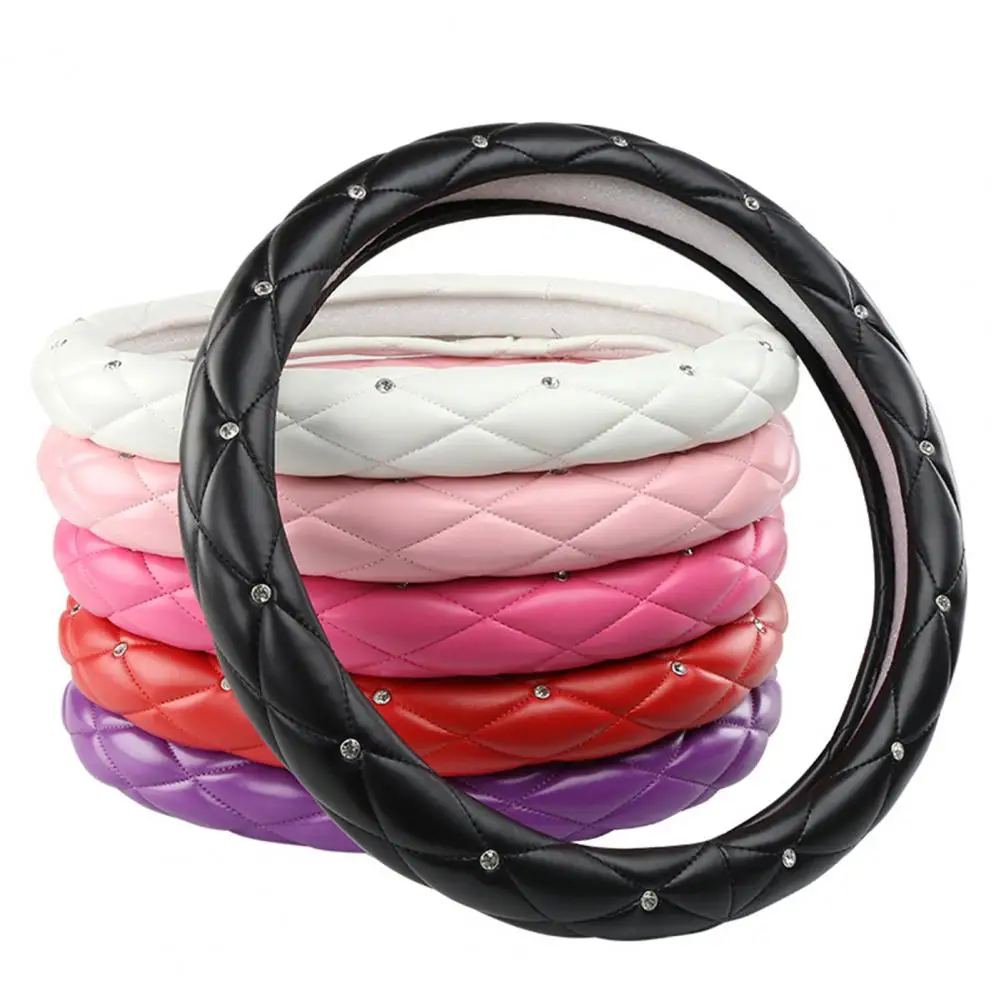 38CM Diamond Car Steering Wheel Cover Faux Leather Rhombus Pattern Car Interior Protection Steering Wheel Cushion Car Accessorie
38CM Diamond Car Steering Wheel Cover Faux Leather Rhombus Pattern Car Interior Protection Steering Wheel Cushion Car Accessorie