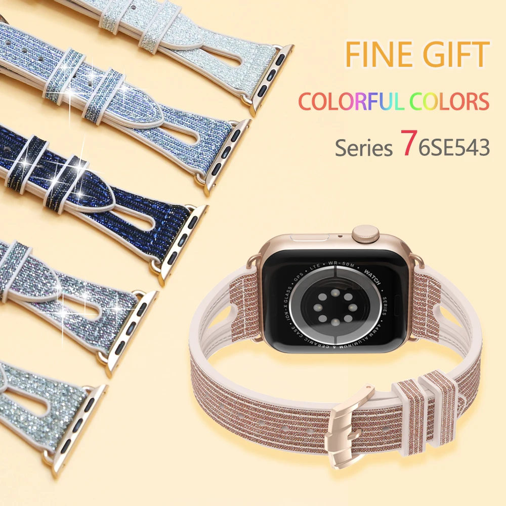 Women Bracelet for Apple Watch 7 41mm 45mm Iwatch 6 5 4 SE Band 44mm 40mm 38mm 42mm Silicone Strap Fashion Wristband Accessories
Women Bracelet for Apple Watch 7 41mm 45mm Iwatch 6 5 4 SE Band 44mm 40mm 38mm 42mm Silicone Strap Fashion Wristband Accessories