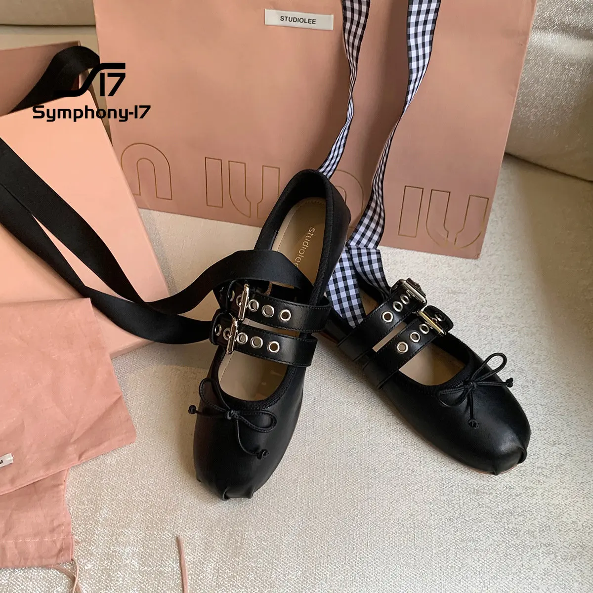 French ballerina ballet flats women's soft leather bow lace-up shallow Metallic belt trim car stitching cross straps belt buckle
French ballerina ballet flats women's soft leather bow lace-up shallow Metallic belt trim car stitching cross straps belt buckle