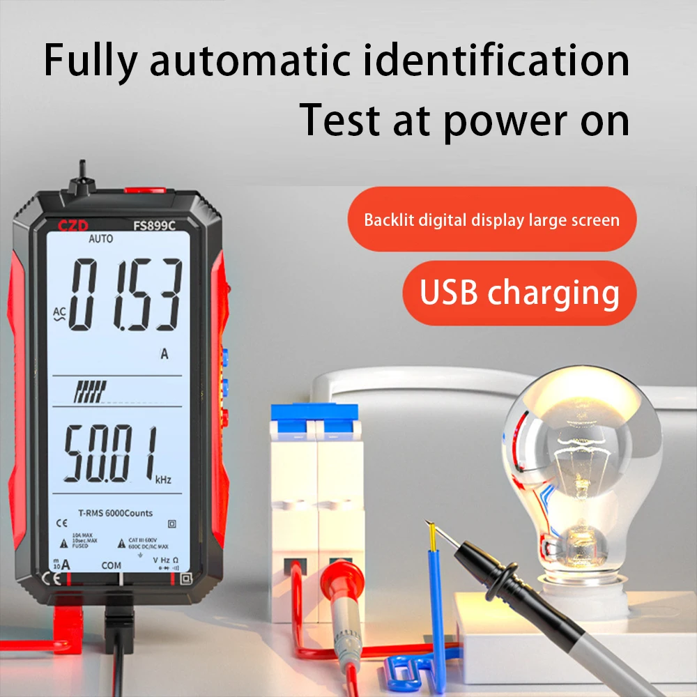 Digital Multimeter 6000 Counts True RMS AC/DC Ammeter Voltmeter Tester Auto Temperature Ohm Hz Capacitance Diode NCV Meter 
Digital Multimeter 6000 Counts True RMS AC/DC Ammeter Voltmeter Tester Auto Temperature Ohm Hz Capacitance Diode NCV Meter