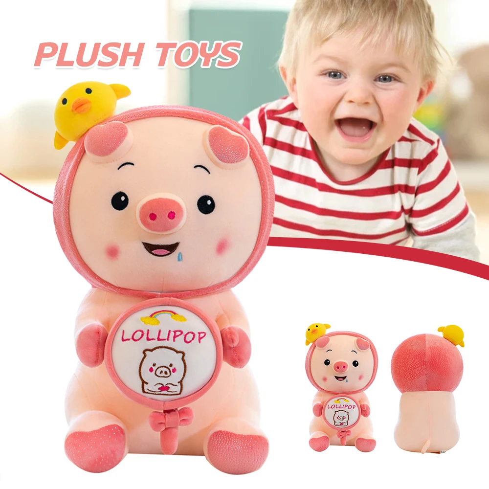 

Lollipop Pig Plushy with Q Version Cuddly Animal Toys Sleeping Pillow Toy Plush Figure Toys for Kids Girls Pacify Rag Toy BM88