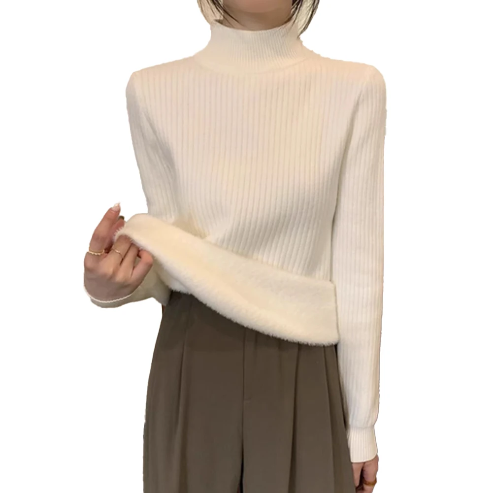 Women Pullover Sweater Daily High Neck Long Sleeve Slim Fit Jumper Winter Tops Women Fleece Lined Top For Female
Women Pullover Sweater Daily High Neck Long Sleeve Slim Fit Jumper Winter Tops Women Fleece Lined Top For Female