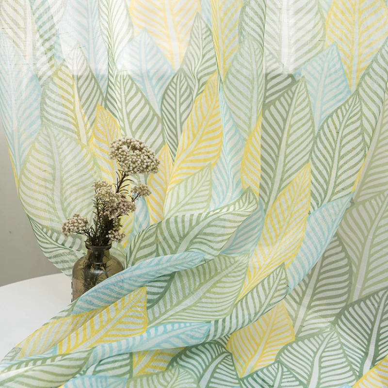 American Pastoral Curtains for Living Dining Room Bedroom Cotton and Linen Custom Leaf Printing Tulle Window Curtains Sheer
American Pastoral Curtains for Living Dining Room Bedroom Cotton and Linen Custom Leaf Printing Tulle Window Curtains Sheer