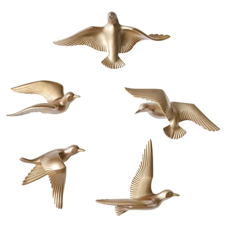 

5pcs/set Creative 3D Resin bird Home Decoration decor wall stickers decoration Furnishings The dove of peace for European mascot